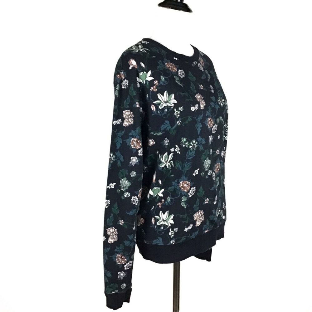 H&M Divided Floral Navy Blue Sweatshirt Oversize S - Picture 2 of 7